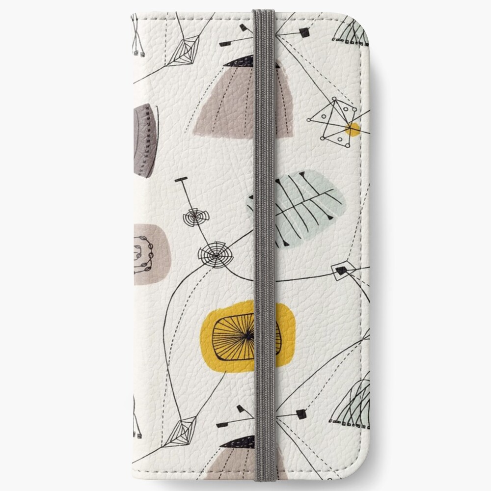 Mid Century Modern, Retro Pattern iPhone Wallet