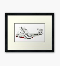 Cartoon retro flying boat Framed Print