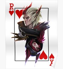 League of Legends Rakan and Xayah Poker Fanart Poster