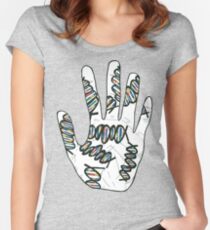 Double Helix Hand Women's Fitted Scoop T-Shirt
