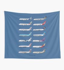 Illustration des opérateurs Airbus A380 - Version bleue Tenture murale