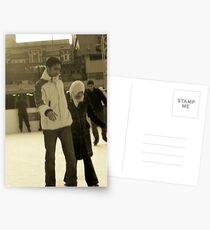 Ice skaters Postkarten