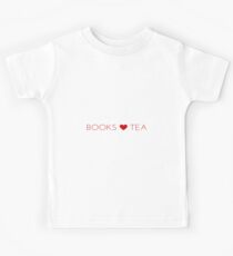 Books Love Tea Red Kids Tee