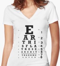 Die Erde ist flach - Sehtafel Shirt mit V-Ausschnitt