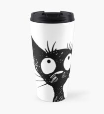 Funny Black Oriental Cat Travel Mug