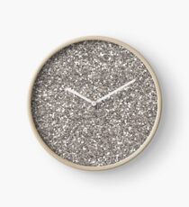 Silberner Glitter Uhr