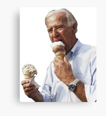 Joe Biden Eating Ice Cream Canvas Print