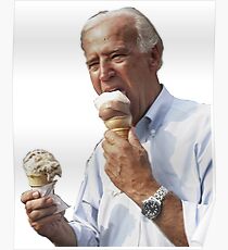 Joe Biden Eating Ice Cream Poster