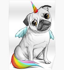 Pug unicorn Poster