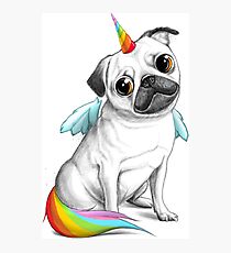 Pug unicorn Photographic Print