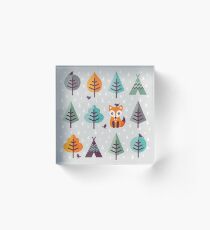 Fox in the Forest - on Gray Acrylic Block