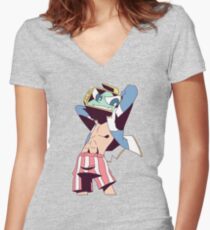 Retro Women's Fitted V-Neck T-Shirt