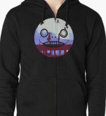 Nier Automata 2B and 9S Emil Face Zipped Hoodie