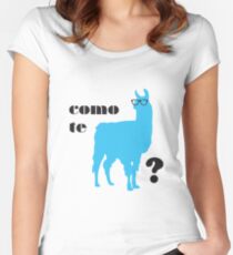 Como Te Llamas Humor Wortspiel Poster Kunst Tailliertes Rundhals-Shirt