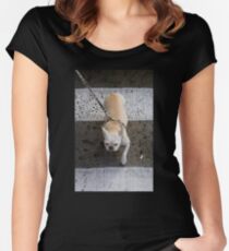 The best thing about this leash is I'm the leader! Women's Fitted Scoop T-Shirt