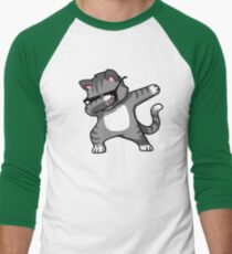 Dabbing Cat Funny Hip Hop T-shirt Men's Baseball ¾ T-Shirt