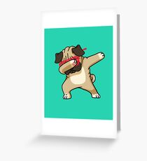 Tupfen-lustiges Hip-Hop-T-Shirt des Pug Grußkarte