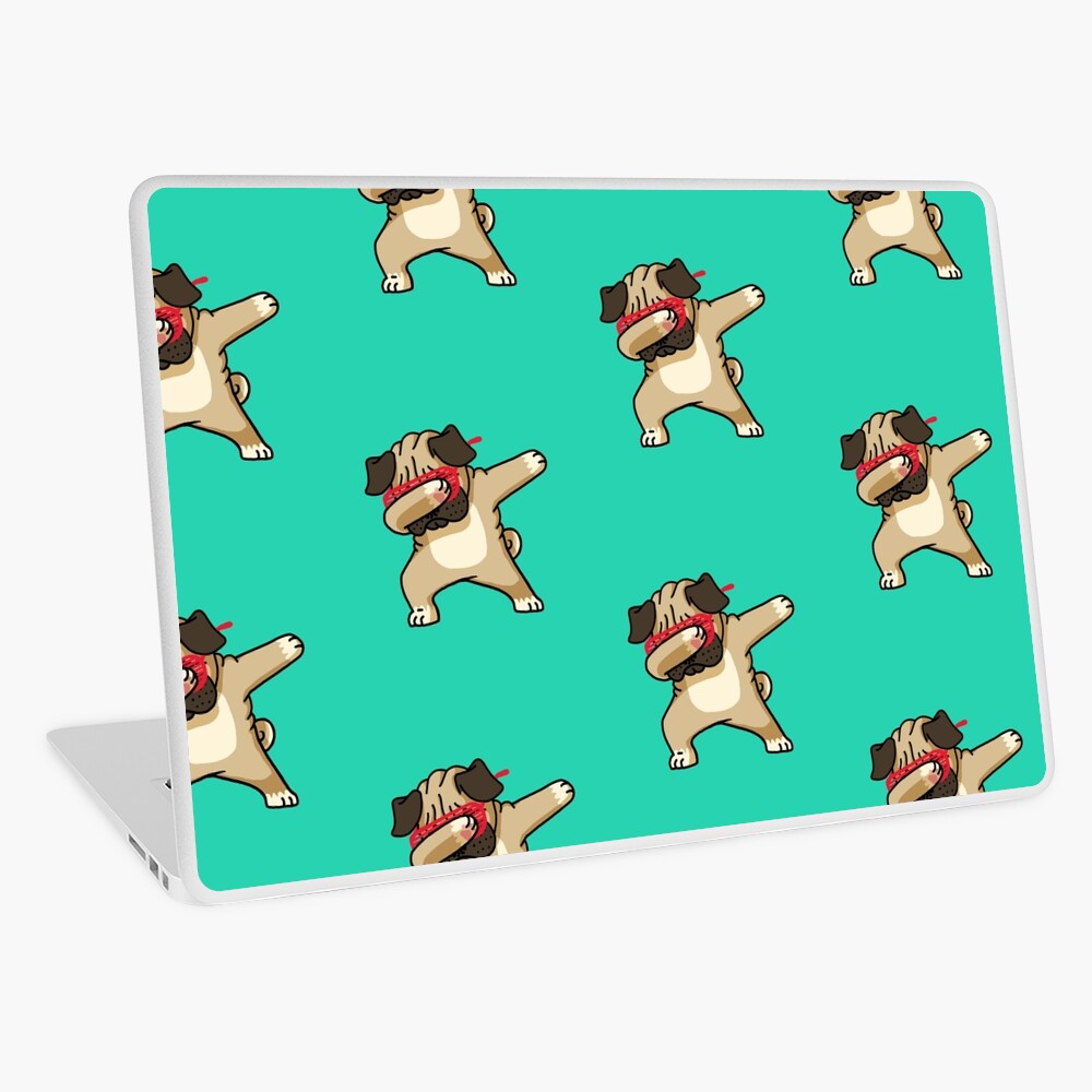 Dabbing Pug funny hip hop tshirt Laptop Skin