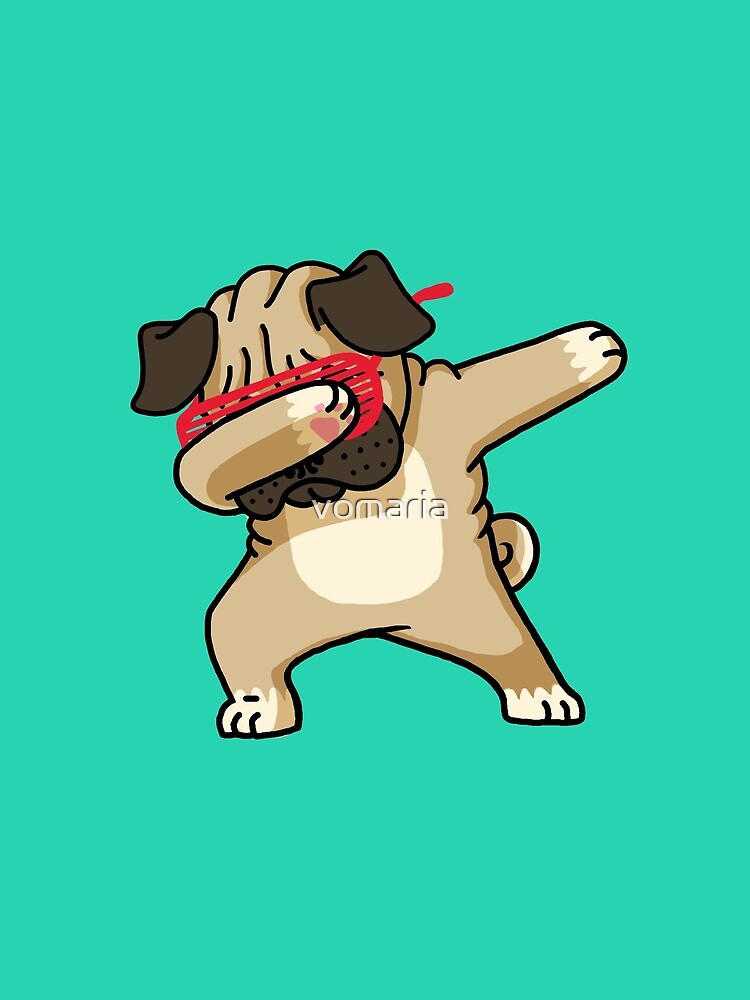 Dabbing Pug funny hip hop tshirt by vomaria