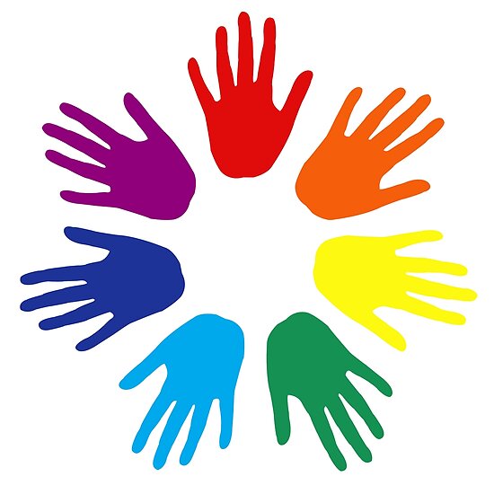 Rainbow Hands Clip Art