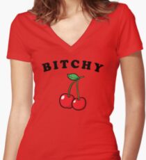 Bitchy Cherries Tee – Cheryl Blossom Women's Fitted V-Neck T-Shirt