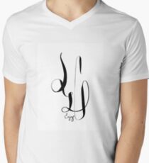 Abstract Line Weight Men's V-Neck T-Shirt
