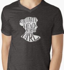 Camiseta para hombre de cuello en v Obstinate, Headstrong Girl Orgullo y prejuicio Jane Austen Quote Design