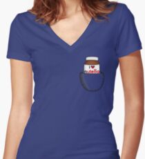 Pocket Nutella Women's Fitted V-Neck T-Shirt