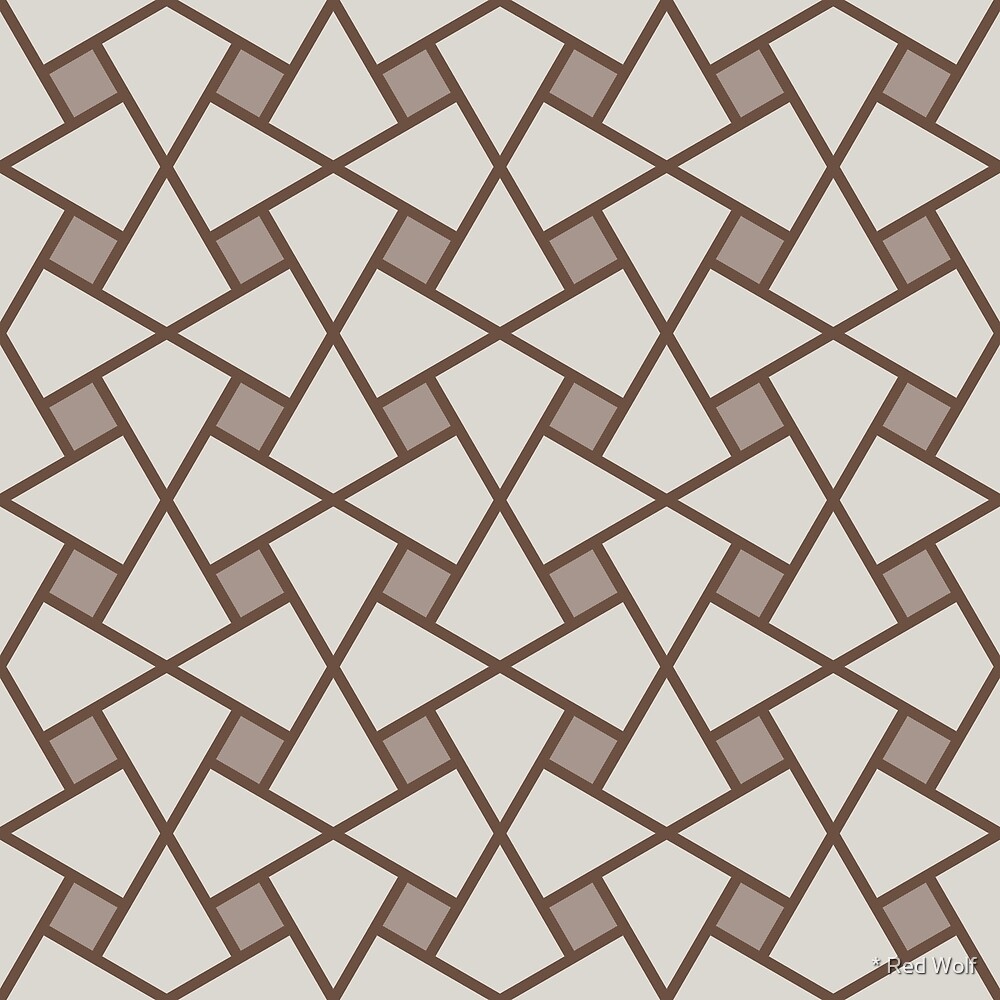 Geometric Pattern: Square Twist: Brownstone by * Red Wolf