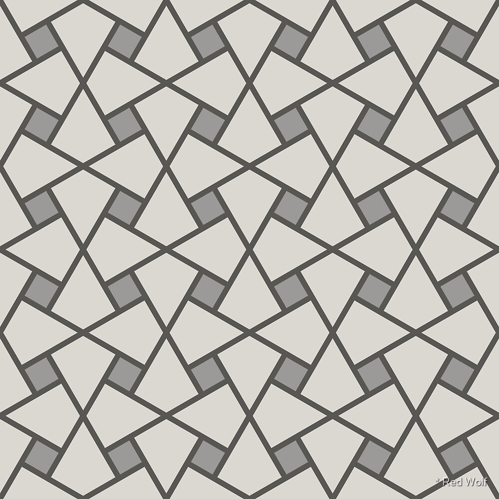 Geometric Pattern: Square Twist: Slate by * Red Wolf