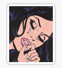 Side Cry Pourquoi la fille pin-up kawaii comique Sticker