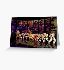 Street Fighter II pixel art Greeting Card