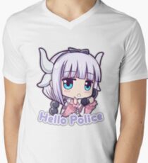 Kanna - Dragon Maid - Hello Police Men's V-Neck T-Shirt