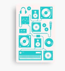 Four To The Floor - Teal Canvas Print