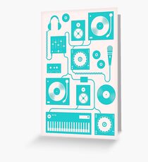 Four To The Floor - Teal Greeting Card