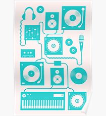 Four To The Floor - Teal Poster