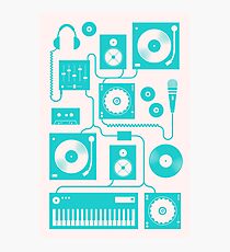 Vier auf den Boden - Teal Fotodruck