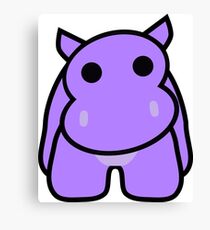 Crumple the Grumpy Hippo Canvas Print
