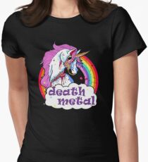 Zombie Einhorn Death Metal Tailliertes T-Shirt für Frauen