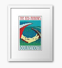 Red Arrows, Bournemouth - Original Linocut by Francesca Whetnall Framed Print