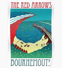 Red Arrows, Bournemouth - Original Linocut by Francesca Whetnall Poster