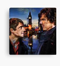 John and Sherlock in London Canvas Print