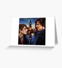 John and Sherlock in London Greeting Card
