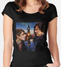 John and Sherlock in London Women's Fitted Scoop T-Shirt