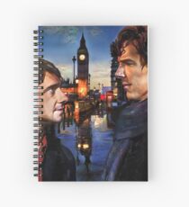 John and Sherlock in London Spiral Notebook