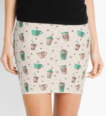 Cofee Pattern Mini Skirt