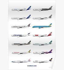 Póster Airbus A350 Operators Illustration