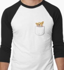 Pocket Corgi Pup Men's Baseball ¾ T-Shirt