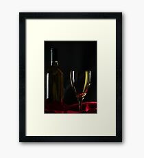 Wine Bottle and Glass Framed Print