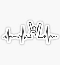 Heavy metal heartbeat Sticker